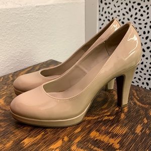 Unlisted Nude Patent Platform Pumps